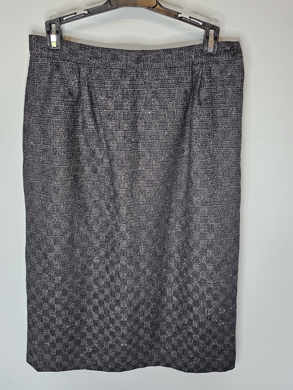 Vintage Peabody House Gray Tweed Wool Blend Pencil Skirt 11/12 Made in Korea